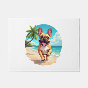 French Bulldog on a Beach Doormat