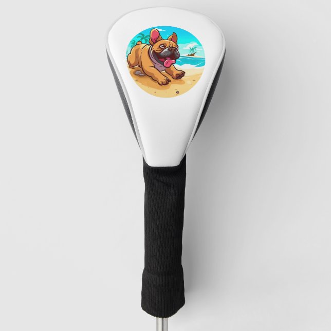 French Bulldog on a Beach Golf Head Cover (Front)