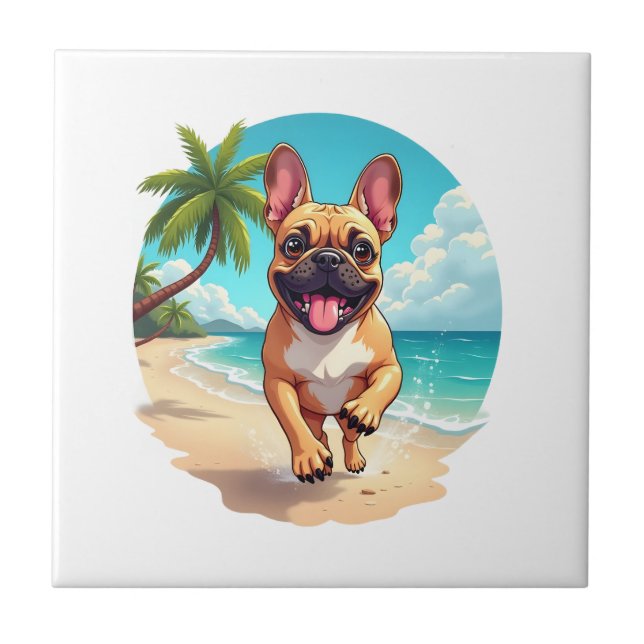 French Bulldog on a Beach Tile (Front)