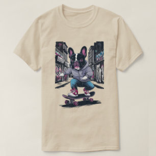 French Bulldog on a skateboard T-Shirt