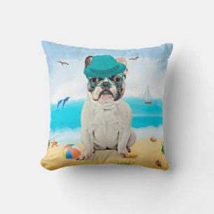 French Bulldog on Beach Cushion