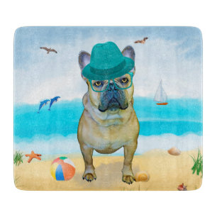 French Bulldog on Beach Cutting Board