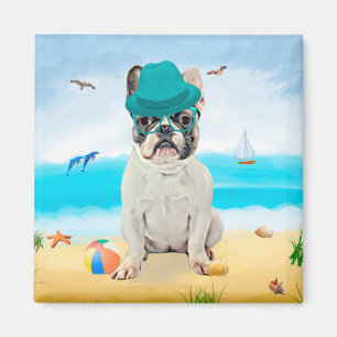 French Bulldog on Beach Magnet