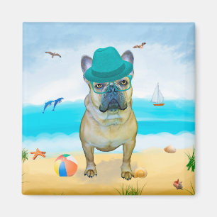 French Bulldog on Beach Magnet