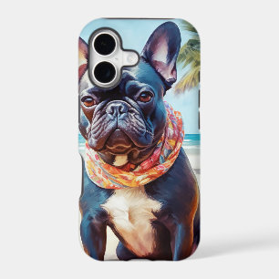 French Bulldog on Beach, summer gift for dog lover