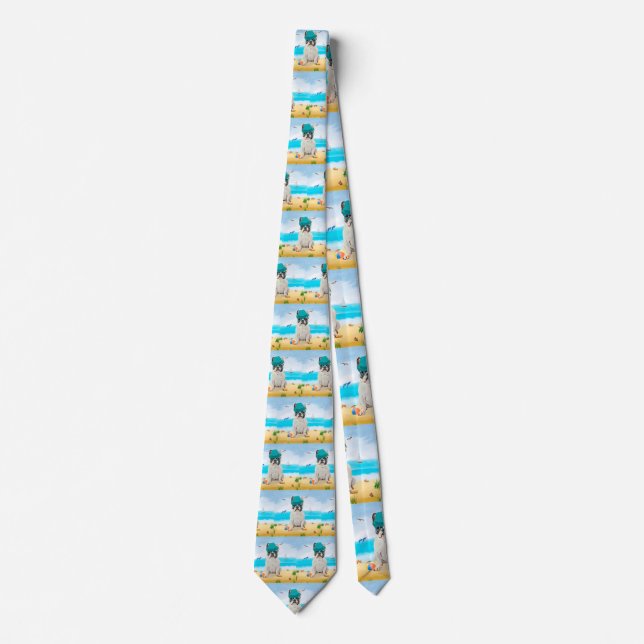 French Bulldog on Beach Tie (Front)