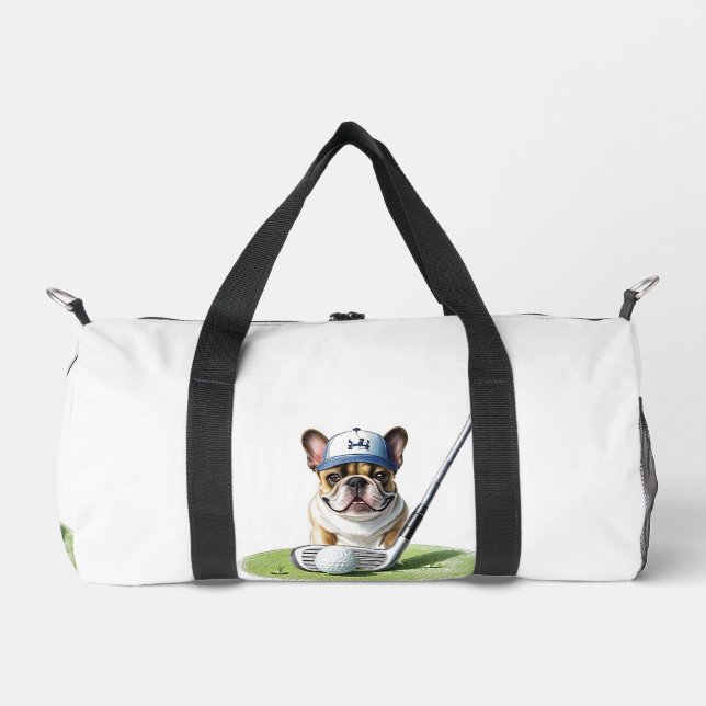 French Bulldog on golf course on vacation Duffle Bag (Front)