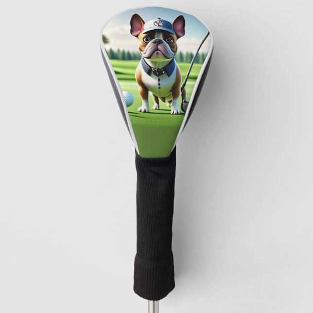 French Bulldog on golf course on vacation Head Cover (Front)