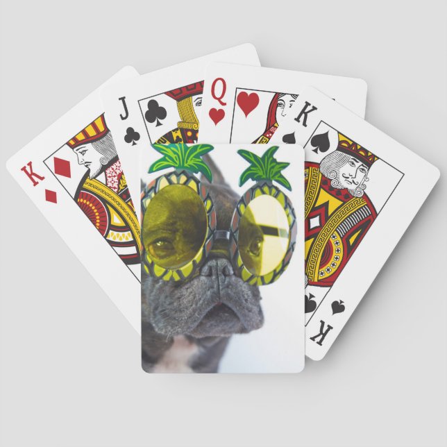 French Bulldog on the Beach Playing Cards (Back)