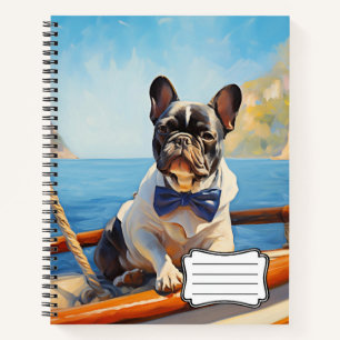 French bulldog on the boat notebook