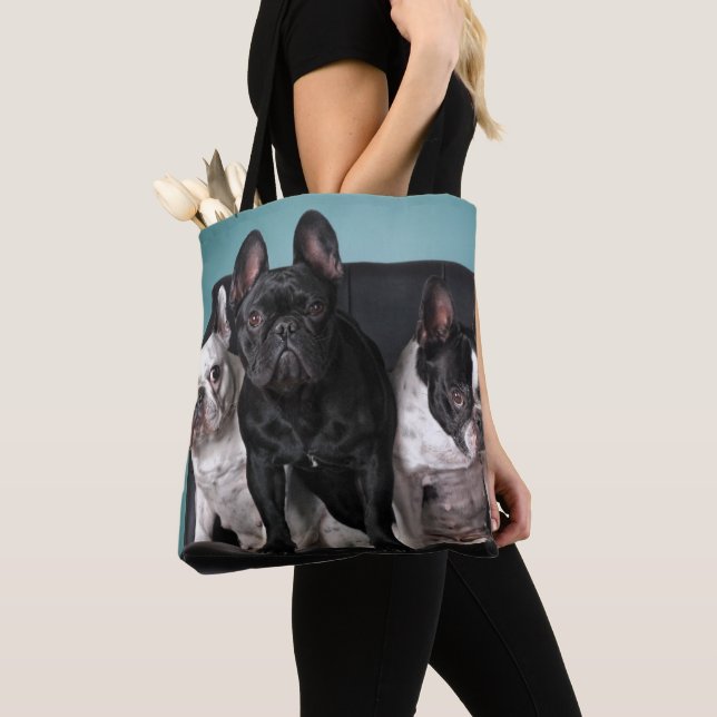French Bulldog On The Chair Tote Bag (Close Up)