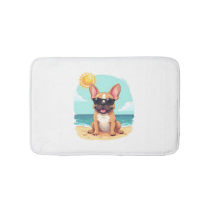 French Bulldog on Vacation Bath Mat