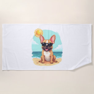 French Bulldog on Vacation Beach Towel