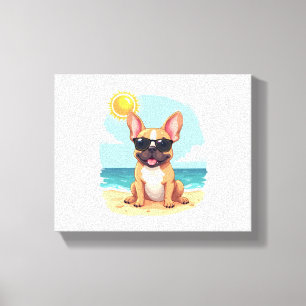 French Bulldog on Vacation Canvas Print