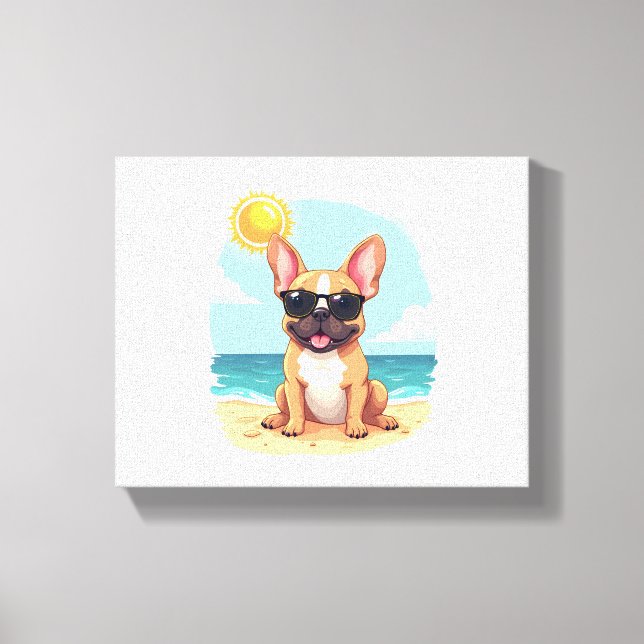 French Bulldog on Vacation Canvas Print (Front)