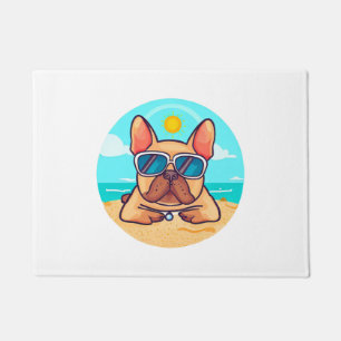 French Bulldog on Vacation Doormat