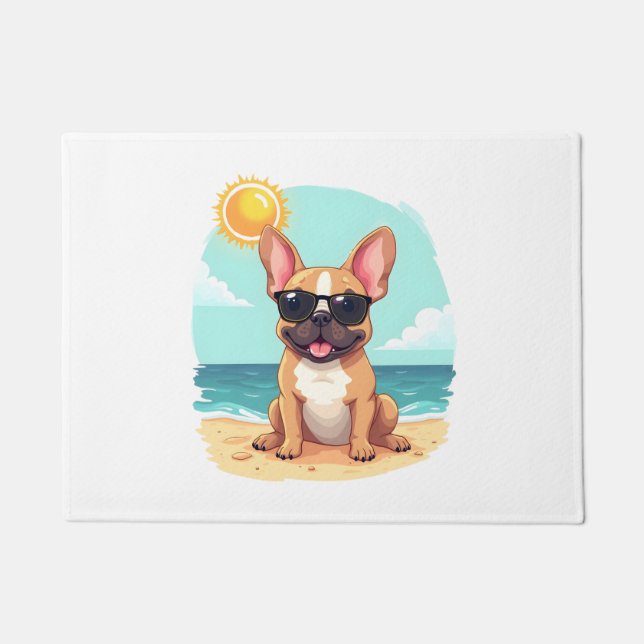 French Bulldog on Vacation Doormat (Front)