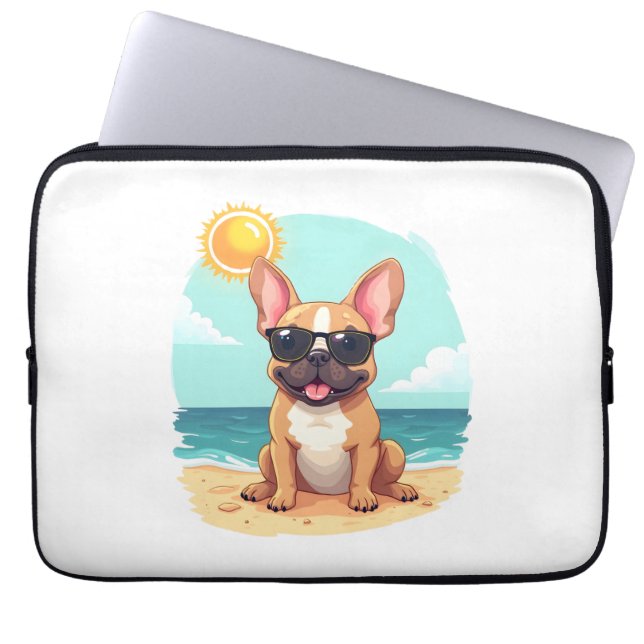 French Bulldog on Vacation Laptop Sleeve (Front)