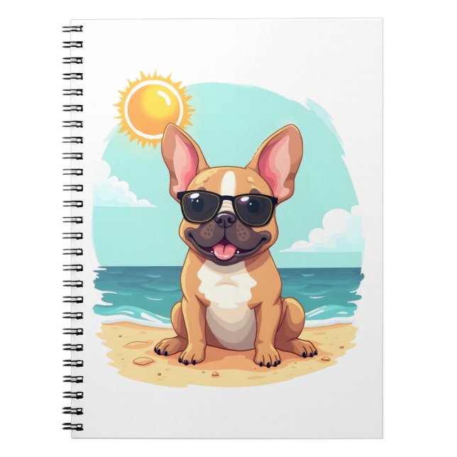 French Bulldog on Vacation Notebook (Front)