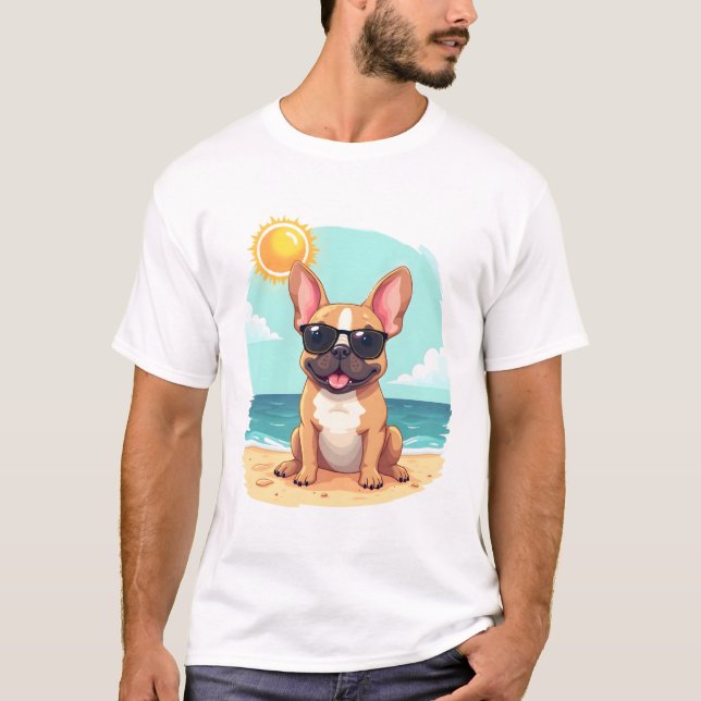 French Bulldog on Vacation T-Shirt (Front)