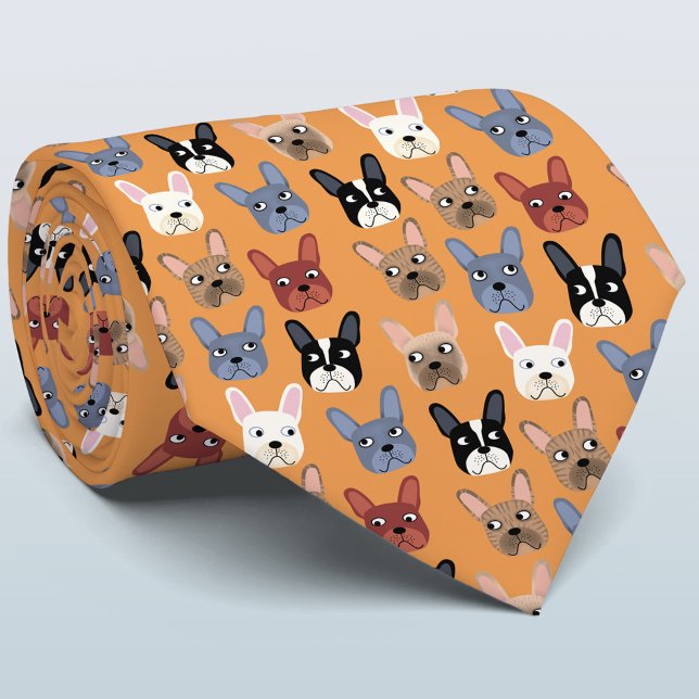 French Bulldog Orange Tie (Creator Uploaded)
