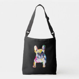 French Bulldog Original Watercolor Drawing Gift Crossbody Bag