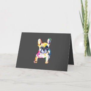 French Bulldog Original Watercolor Drawing Gift Holiday Card