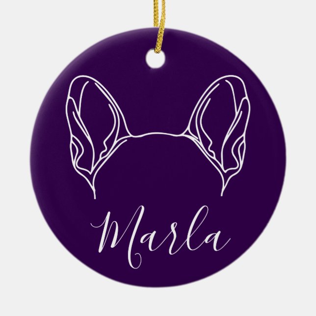 French Bulldog Ornament (Om Logo) (Front)