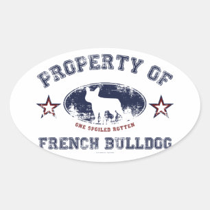 French Bulldog Oval Sticker