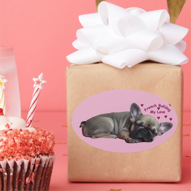 French Bulldog   Oval Sticker (Party)