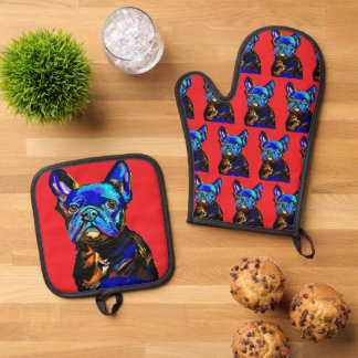 French Bulldog Oven Mitt & Pot Holder Set