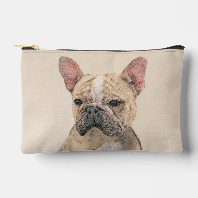French Bulldog Painting Fawn Cute Original Dog Art Accessory Pouch (Front)