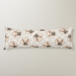 French Bulldog Painting Fawn Cute Original Dog Art Body Cushion
