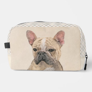French Bulldog Painting Fawn Cute Original Dog Art Dopp Kit
