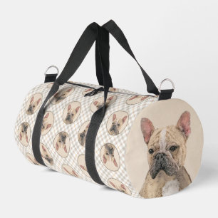 French Bulldog Painting Fawn Cute Original Dog Art Duffle Bag