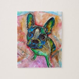 FRENCH BULLDOG PAINTING JIGSAW PUZZLE