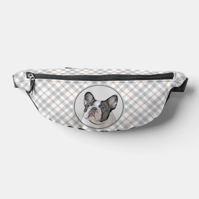 French Bulldog Painting White Black Pied Dog Art Bum Bags (Lay Down)