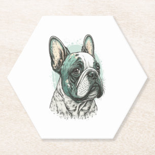 French bulldog paper coaster
