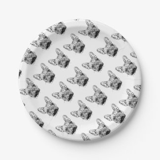 French bulldog paper plate