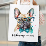 French Bulldog Pardon My Frenchie Cute Dog Reusable Grocery Bag<br><div class="desc">This French bulldog grocery bag features a cute and modern watercolor design with the saying "pardon my frenchie" for a funny and retro touch. It's perfect for dog lovers and dog moms to use while running errands and shopping in style. This French bulldog tote bag will be a favourite among...</div>