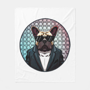 French Bulldog Party Man Fleece Blanket