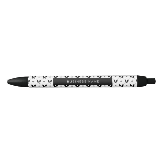 French bulldog pattern black ink pen (Front)