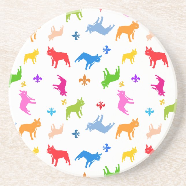 French Bulldog pattern Coaster (Front)