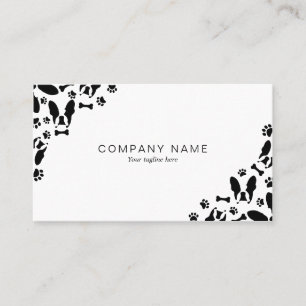 French Bulldog pattern corner Business Card