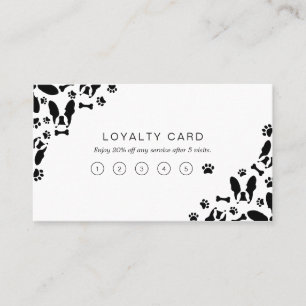 French Bulldog pattern corner Loyalty Card