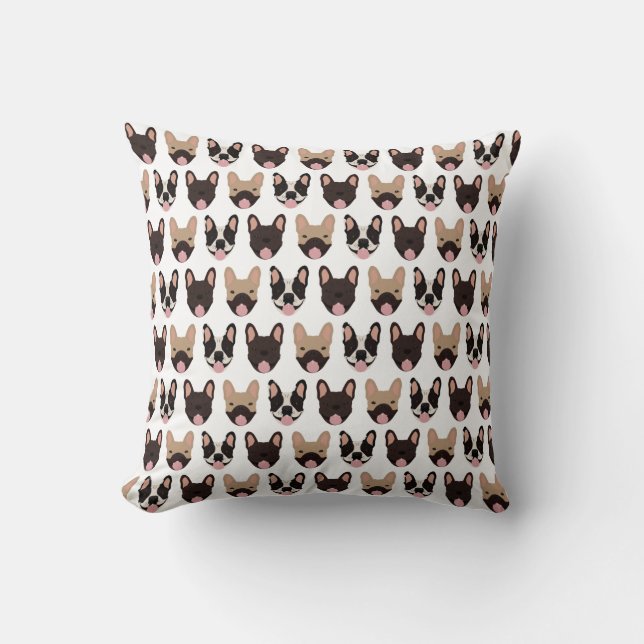 French Bulldog Pattern Cushion (Front)