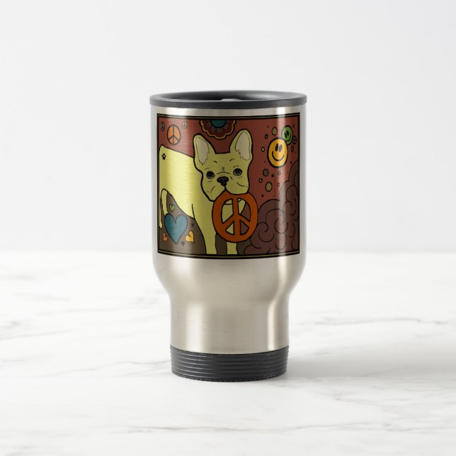 French Bulldog Peace Travel Mug (Center)