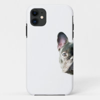 French Bulldog 'peeking' cell phone case