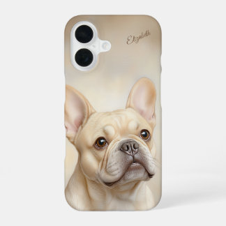 French Bulldog Personalised Cream Frenchie iPhone 16 Case
