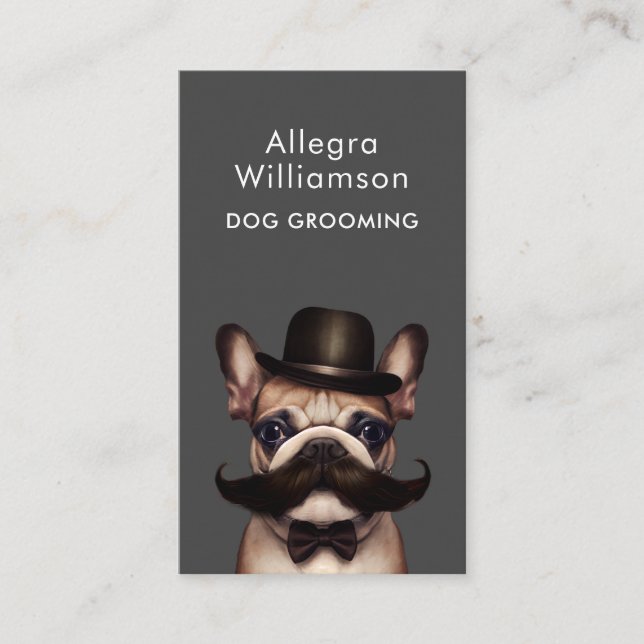 French Bulldog Personalised Dog Groomer Pet Sitter Business Card (Front)